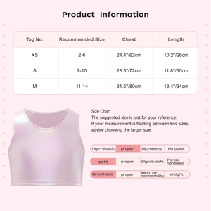 เสื้อกล้ามเต้นรำเมทัลลิกสำหรับเด็กผู้หญิงอายุ 2-14 ปี ขายส่ง เสื้อครอปสำหรับเต้นแจ๊ส เชียร์ลีดเดอร์ ชุดแสดงบนเวที - Product Image 6