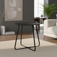Table basse de style européen créative en fer avec rangement, mobilier de patio pour jardin, balcon, bistrot, table d'appoint extérieure