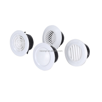 Couvercle d'évent en plastique blanc de 4 ''de pouce Couvercle d'évent rond pour évent de soffite Couvercle de grille de protection en maille pour écran de ventilation HVAC
