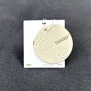 Luxury Clothing Hang Tags Custom Hot Stamping Circle Paper Hangtags For Clothing Product With String
