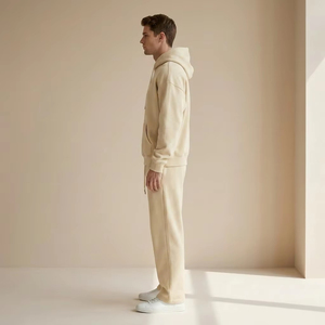 Conjunto de Sudadera con Capucha y Pantalones de Felpa Francesa de 400GSM para Hombre, Estilo Oversize con Hombros Caídos, Venta al Por Mayor Personalizada - Product Image 3
