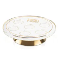 Assiette de Seder Karah à 3 niveaux Boîte juive Judaica Matzoh Lucite Pessah Set