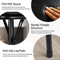 Table à cartes portable multifonctionnelle légère avec cadre en métal noir de 33,9 pouces, plateau en PVC, étagère empilable