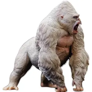 تمثال كبير مخصص بتصميم حديث نابض بالحياة من الألياف الزجاجية للغوريلا تمثال ديكور المنزل في قوالب الملك كونغ بالحجم الطبيعي - Product Image 1