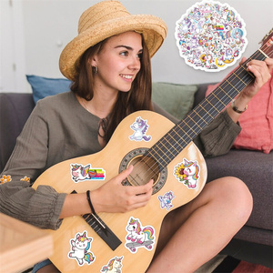 50 Uds. Pegatinas de PVC impermeables de dibujos animados bonitos caballo arcoíris y unicornio para decoración de grafiti equipaje para niños efecto holográfico - Product Image 5