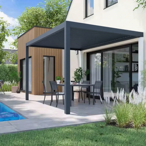 Gazebo Pergola de haute qualité toit à persienne motorisé bâtiment de jardin étanche pergola extérieure en aluminium bioclimatique <span class=keywords><strong>5x3</strong></span> - Product Image 3