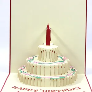 HXD Birthday Card Warm LED Light Happy Birthday Card With Music Laser Cut Happy Birthday Greeting Card 3D Pop Up