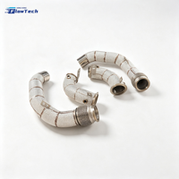 Downpipe turbo haute performance en acier inoxydable 304 pour BMW M5 F90 M6 F12 F13 S63 4.4L V8 – Fixation directe avec boucliers thermiques