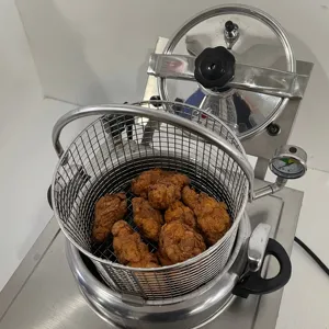 Hogedruk Gebraden Kip Commerciële Elektrische Friteuse Aanrecht Friteuse Eencilinder Gebakken Kip Oven Grote Capaciteit Friteuse