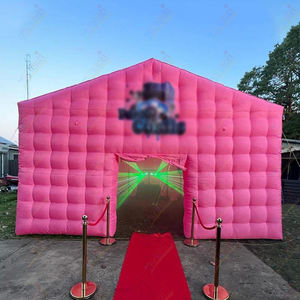 Zhenmei 26ft Portable Blow LED Light Disco Nightclub Cube Outdoor Event Rental Pink Oxford Cloth Tent para publicidad inflable - Product Image 5