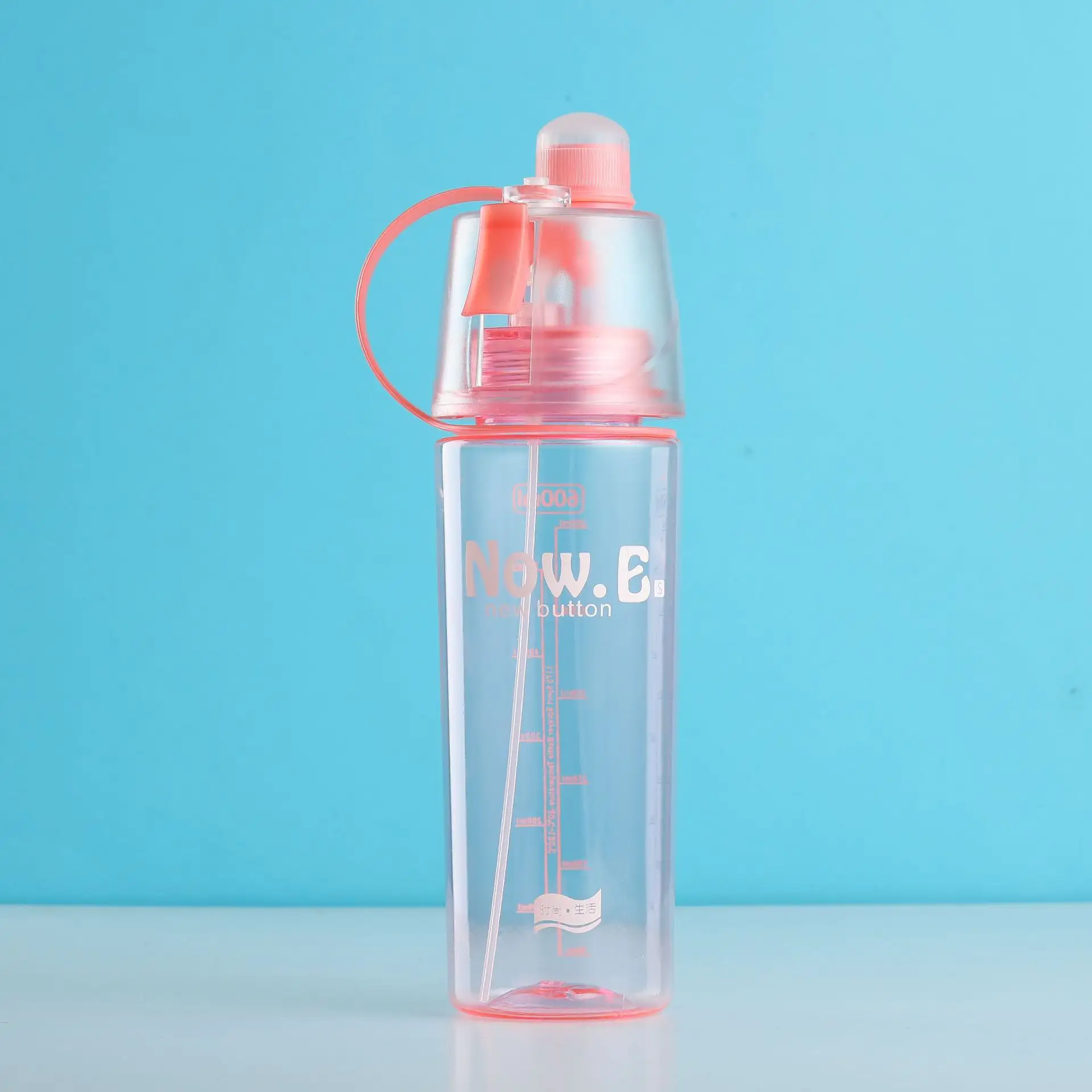 400 मिली/600 मिली पोर्टेबल ग्रीष्मकालीन बीपा मुक्त प्लास्टिक स्प्रे जिम खेल पानी की बोतल हवा का माइनर ठंडा रखें