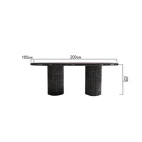 Nouvelle arrivée Kumusi, table à manger de luxe avec plateau en marbre blanc et noir, chaises, design scandinave moderne, meubles de salle à manger extensibles