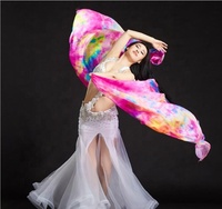 100% chine soie danse du ventre visage voile à la main écharpe châle chinois cravate teinture voile de soie