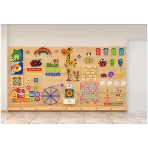 עיצוב חדש פאנל קיר אינטראקטיבי משחק משחקי קיר חינוכי לגן ילדים פעילות מעץ ציוד משחק מקורה לילדים