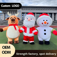 Disfraz inflable de Papá Noel, Reno, muñeco de nieve, Navidad, Panda gigante para publicidad y actuación en eventos