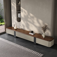 Table basse design minimaliste moderne en forme de feuille, table basse de luxe irrégulière et ensemble de support TV pour salon