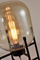 Lampe de table en verre de style nordique moderne, avec structure en métal et verre ambré, pour salon, hôtel et projets hôteliers