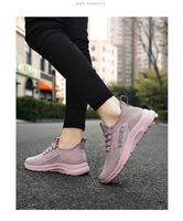 Chaussures en tricot respirantes antidérapantes pour femmes, baskets décontractées à lacets élastiques, semelle intérieure souple, chaussures confortables pour les voyages quotidiens