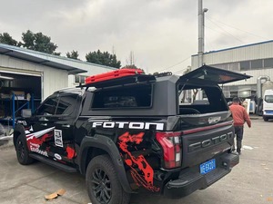 Couverture de benne rétractable universelle en alliage d'aluminium noir, imperméable et anti-corrosion pour pick-up BYD Shark 6 4x4 avec hardtop - Product Image 5