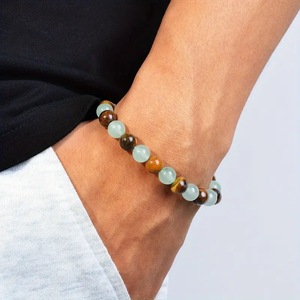 Großhandel Poliertes Tigerauge Grüner Aventurin Armband Heilender Kristallstein Energie-Armband für Yoga Meditation Geschenk - Product Image 3