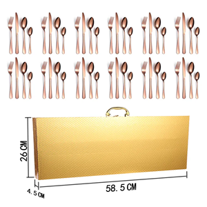 Nouveau <span class=keywords><strong>design</strong></span> 48 pièces coffret cadeau ensemble de <span class=keywords><strong>couverts</strong></span> en acier inoxydable ensemble de <span class=keywords><strong>couverts</strong></span> avec couvercle et boîte de base - Product Image 2
