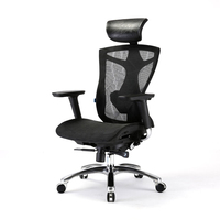 Chaise de bureau de direction ergonomique de luxe avec dossier en maille et support lombaire, pivotante, pour ordinateur et mobilier de bureau