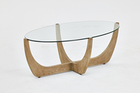 Nouvelle conception Wabi Sabi, table basse en chêne et verre, ensemble de table à manger, table basse antique, meubles bohèmes