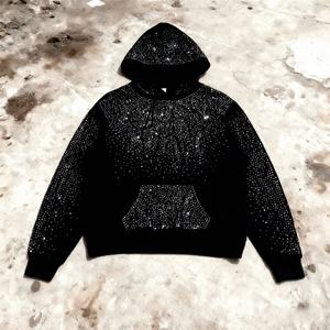 Hoodie Homme Streetwear Oversize de Haute Qualité 450 g/m² avec Impression Strass Personnalisée, Épaules Tombantes et Coupe Courte Boxy - Product Image 2