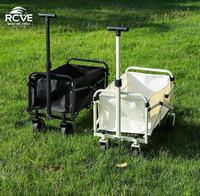 Mini chariot familial de luxe pliable à quatre roues, avec cadre entièrement en acier, grande capacité de rangement, personnalisable OEM, pour le shopping et les pique-niques