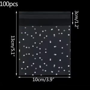 Paquete de 100 Bolsas para Golosinas con Diseño de Copo de Nieve, Autoadhesivas, Resellables, de Celofán PP Reciclable, de Grado Alimenticio, para Paletas - Product Image 2