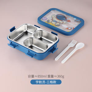 Toptan Özelleştirilmiş Renkli 3 Bölmeli Plastik Gıda Saklama Kabı Çocuklar İçin Çorba Kaseli Paslanmaz Çelik Beslenme Kutusu Bento - Product Image 6