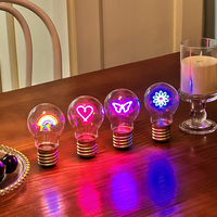 Ampoule LED décorative personnalisable en forme de cœur, colorée, style dessin animé, A70 E40, lampe de chevet, ampoule LED