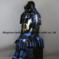 Armure de samouraï japonaise en fer, objets décoratifs portables, artisanat Feng Shui, articles de protection domestique, accessoires de cinéma/télévision, boîte en bois