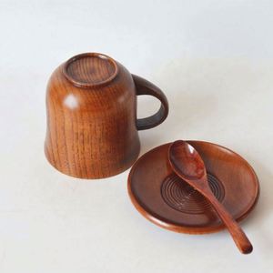 Factory Wholesale <b>Creative</b> Jujube Wood Custom Logo Back to School 270ml Coffee Cup Saucer Set - Product Image 6