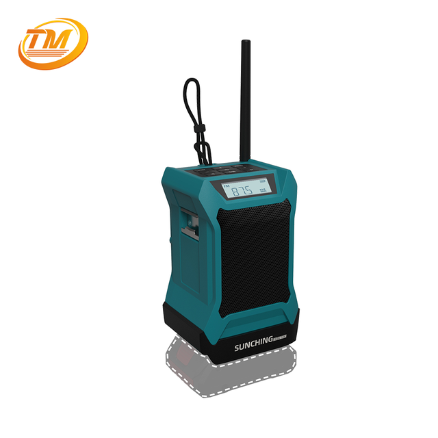 Industrial Grade Portable Cordless Jobsite Radio LCD Display Clock Compatible 12-18V Battery IP65 Waterproof HD Sound Built-In