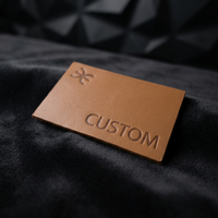 Patch personnalisé carré en cuir PU, à coudre, avec logo gaufré, lavable, pour jeans, vêtements, vestes, sacs, chapeaux, chaussures