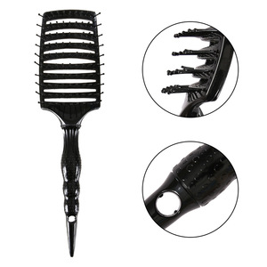Black <b>Wide</b> Tooth Hair <b>Comb</b> Large Size Plastic Home Use Unisex Curved Design - Product Image 2