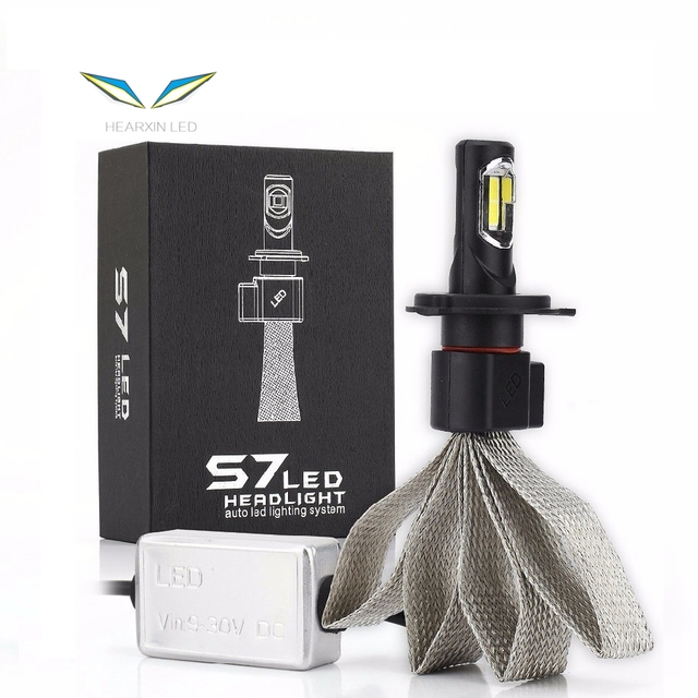 High Quality S7 Car LED H4 Headlight Bulb H7 9005 H11 H8 H9 HB1 HB3 9006 9007 880 12V 55W 6000K 12000LM/Pair Auto Led Headlight