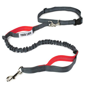 Guinzaglio da passeggio per animali domestici da corsa riflettente retrattile senza mani con doppio manico regolabile in vita - Product Image 2