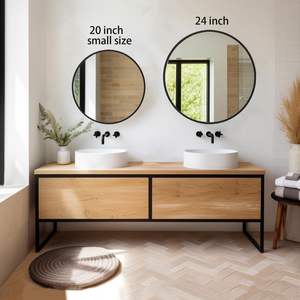 Waterproof Gold Frame Modern Bathroom <b>Mirror</b> with LED <b>Lights</b> 3 Color Choices to <b>Light</b> Up Wall <b>Vanity</b> - Product Image 2