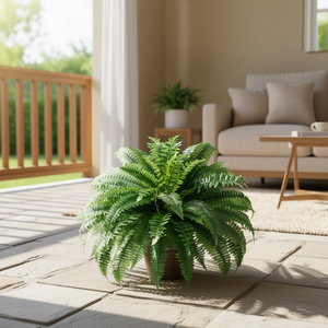Planta Artificial de Helecho de Boston, Decoración de Plástico para Interiores y Exteriores, Elegante Follaje Verde, Paquete de Varias Piezas, Hojas de Alta Simulación - Product Image 2