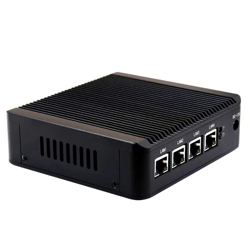 Fansız mini pc sunucu ile TPM 2.0 yonga 2 * USB 1 * RS232/RS485 4 * Gigabit Ethernet