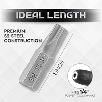 Jeu de 9 embouts Torx Plus de sécurité à 5 lobes TS10-TS50 en acier S2 magnétique, tige hexagonale 1/4, embouts étoile à 5 points pour réparation automobile