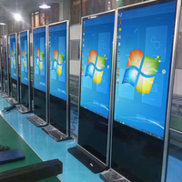 Panel LCD Digital 32 55 inci dalam ruangan, layar sentuh Android untuk pusat belanja lift Totem Android