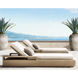Customization Courtyard Leisure <strong>Beach</strong> Pool Solid Wood Daybed Furniture Teak <strong>Sun</strong> <strong>Lounger</strong> - Product Image 2