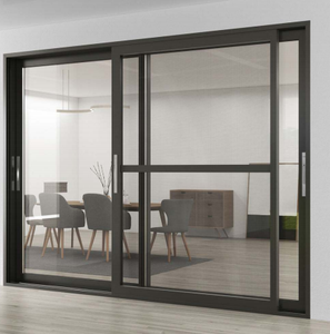 Porte coulissante en verre double vitrage en alliage d'aluminium moderne pour une utilisation intérieure et extérieure, étanche, pour patio, jardin, <span class=keywords><strong>garage</strong></span> - Product Image 5