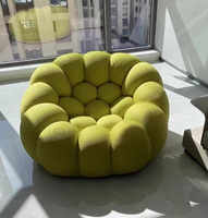 Fauteuil bulle scandinave modulaire avec housse en tissu personnalisée, chaise de détente ronde en forme de nuage pour projets hôteliers