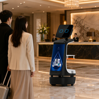 Robot d'affichage publicitaire commercial autonome, robot d'accueil IA à mouvement autonome, écran tactile, guide vocal pour les expositions, le commerce de détail et l'hôtellerie