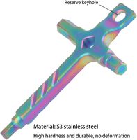 Photographie EDC Multi-outil 4-en-1 en acier inoxydable à poignée croisée clé hexagonale clé Allen