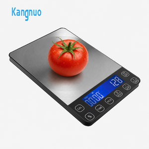 Báscula digital electrónica de cocina profesional con pantalla LCD, diseño delgado de acero inoxidable, temporizador, función tara y unidades de medida PCS. - Product Image 1